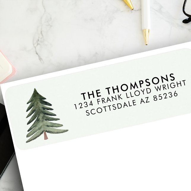 Botanical Simple Christmas Card Return Address Label (Creator Uploaded)