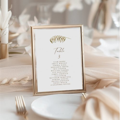 Botanical Simple Wedding Table Number Card