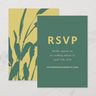 Botanical Sketch Citrus Pine Wedding Response Card
