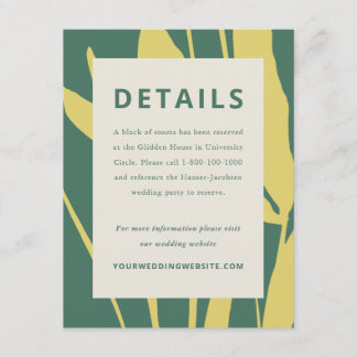 Botanical Sketch Citrus Wedding Enclosure Card