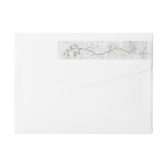 Botanical Sketch Green Wrap Around Address Label (Back)