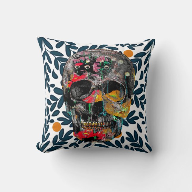 Botanical Skull Cushion (Front)