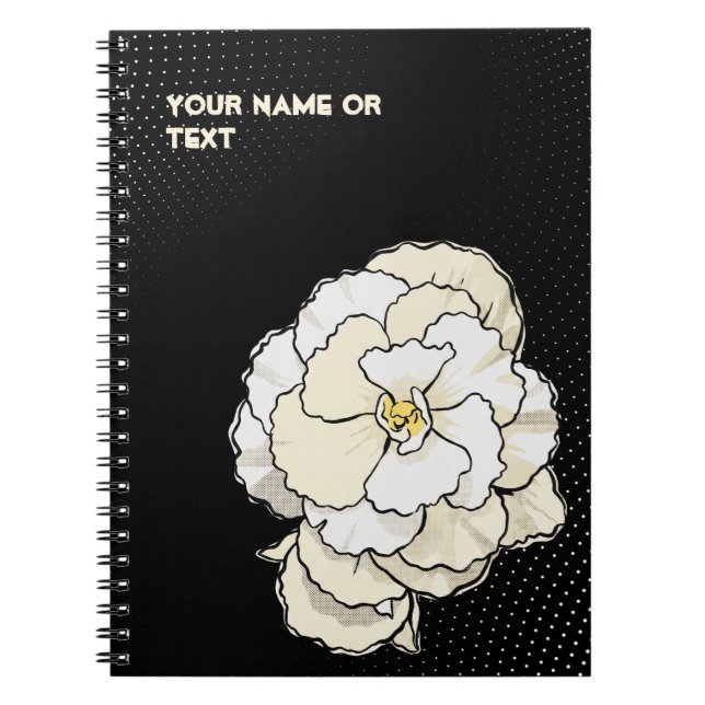 Botanical Snow: The Non-stop White Begonia Pop Art Notebook (Front)