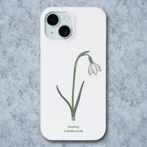 Botanical Snowdrop Pastel Flower  iPhone 15 Case
