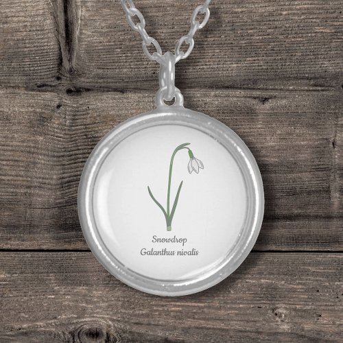 Botanical Snowdrop Pastel Flower Necklace