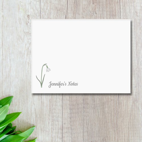 Botanical Snowdrop Pastel Flower Post_it Notes