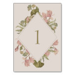 Botanical Soft Warm Taupe Wedding | Floral &amp; Fern Table Number