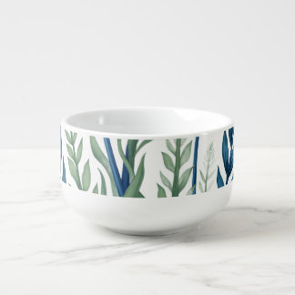 Botanical Soup Mug |Stylish Drinkware Gift for Her