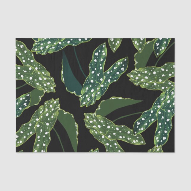 Botanical Spotted Begonia Leaves Tissue Paper (Front)