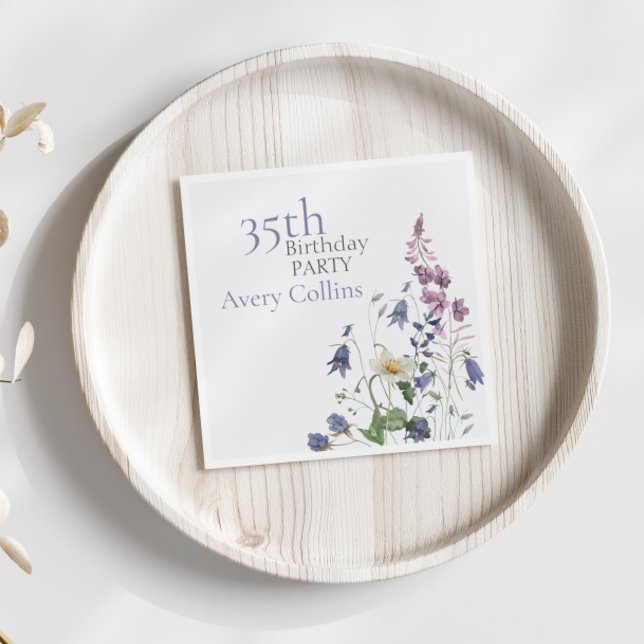 Botanical Spring 35th Birthday Napkins (Creator Uploaded)