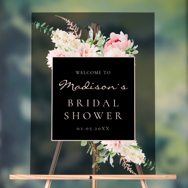 Botanical Spring Bridal Shower Acrylic Sign (Neutral)