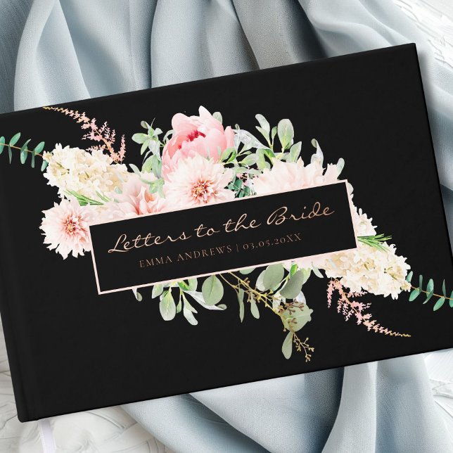 Botanical Spring Bridal Shower Foil Guest Book (Letters to the Bride! Spring Bridal Shower Foil Guest Book. Available in Gold, Rose-Gold & Silver)