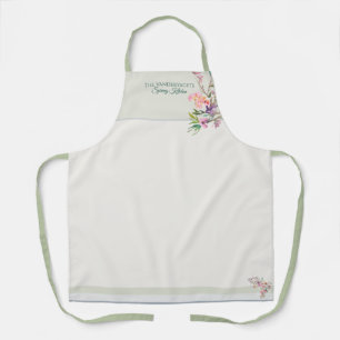 Botanical Spring Floral Watercolor Apron