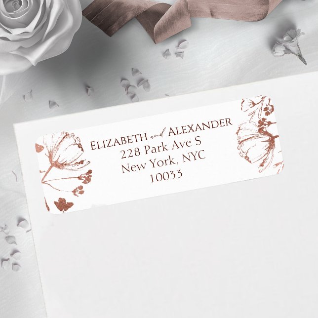 Botanical Spring Wedding Return Address Label (Creator Uploaded)