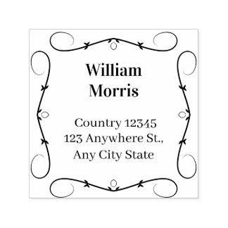 Botanical Square Custom Address Stamp