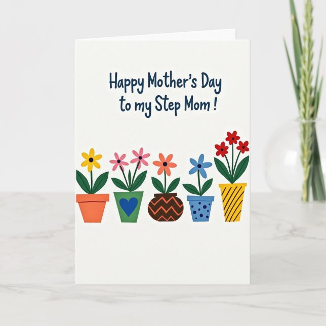 Botanical Step Mom Day Card (Front)