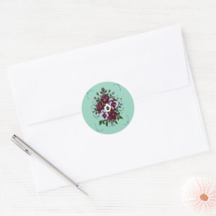 Botanical Sticker Purple Roses Bouquet