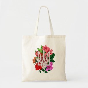Botanical still and Ukrainian trident tryzub Tote Bag