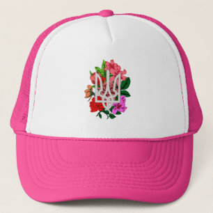 Botanical still and Ukrainian trident tryzub Trucker Hat