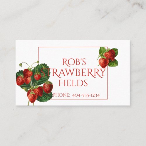 Botanical Strawberries Business Card