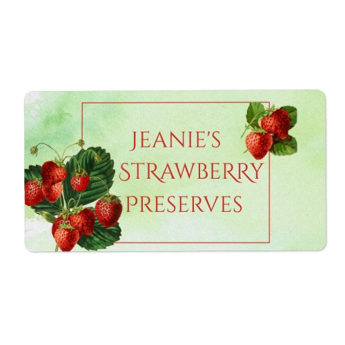 Botanical Strawberry Food Label