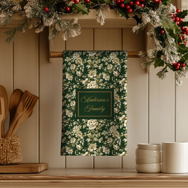 Botanical Style Personalized Chic Kitchen Towel  (Botanical Style Personalized Chic Kitchen Towel )