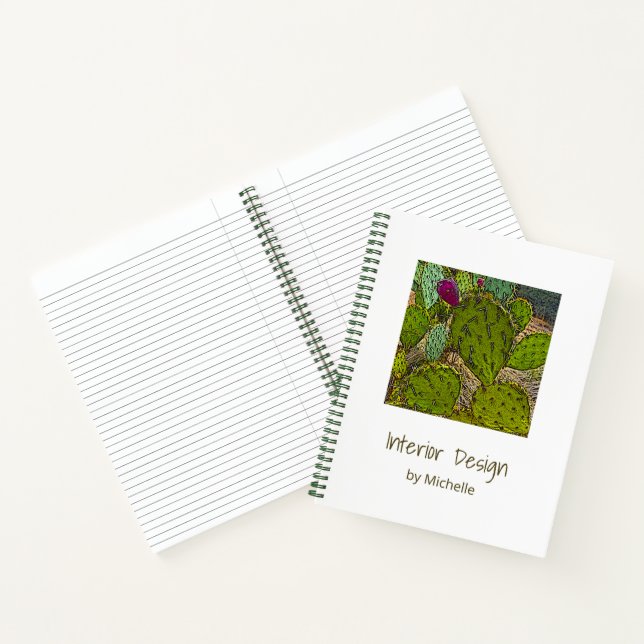 Botanical Succulent Desert Cactus  Notebook (Inside)
