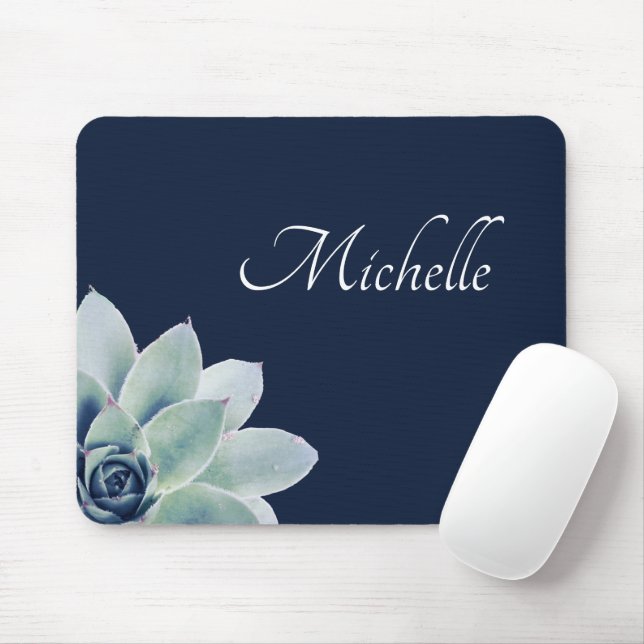 Botanical Succulent Elegant Greenery Mouse Pad (With Mouse)
