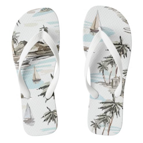 Botanical Summer Pattern Flip Flops