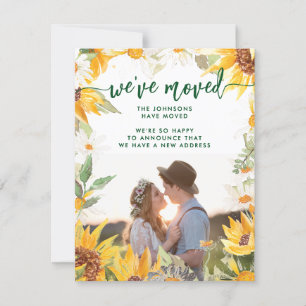 Botanical Sun Flower Change of Address Moving Announcement