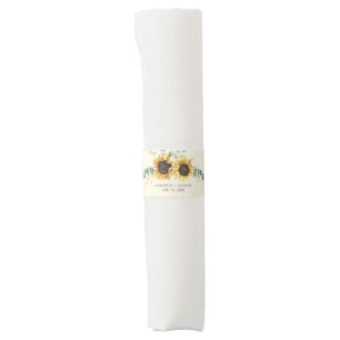 Botanical Sunflower Eucalyptus Wedding Reception Napkin Bands