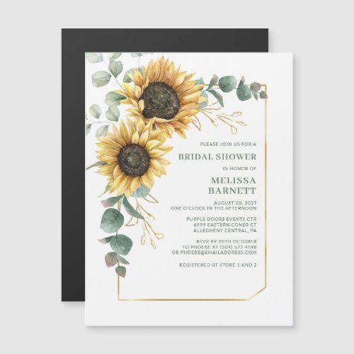 Botanical Sunflower Greenery Bridal Shower Invite