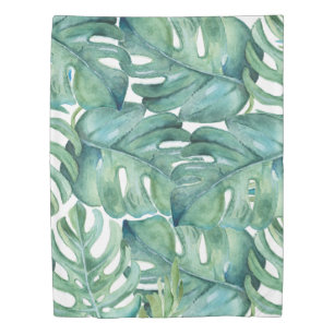 Botanical Swiss Cheese Plant Elegant Pattern Duvet Cover