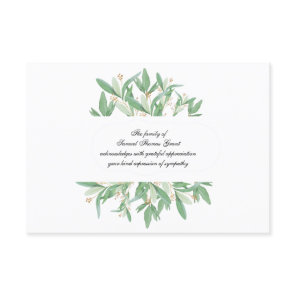 Botanical Sympathy Thank You Card