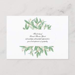 Botanical Sympathy Thank You Card