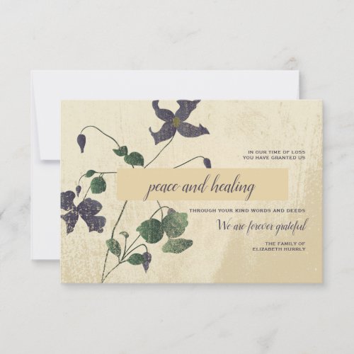 Botanical Sympathy Thank You Card