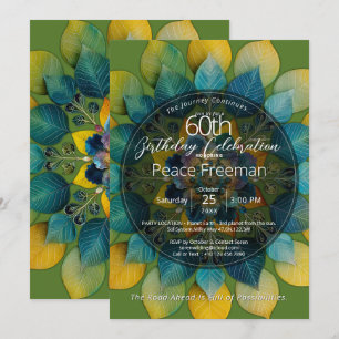 Botanical Symphony   Leaf Mandala Design Invitation