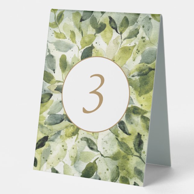 Botanical Table Number Wedding Tent (Front)