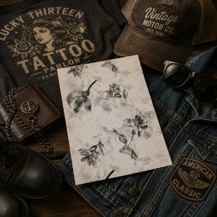 Botanical Tattoo   Halftone   Vintage   Floral