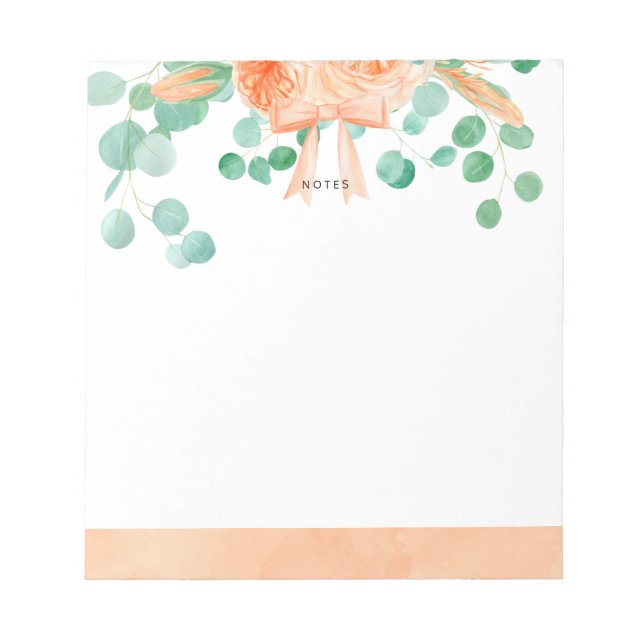 Botanical teal and orange notepad (Front)
