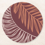 Botanical Terracotta Palm leaves round coasters<br><div class="desc">Botanical Terracotta Palm leaves square coasters,   this is the perfect gift for yourself,  to your beloved family or your friends.</div>