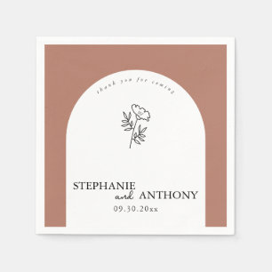 Botanical Terracotta Wildflower Arch Wedding Napkins