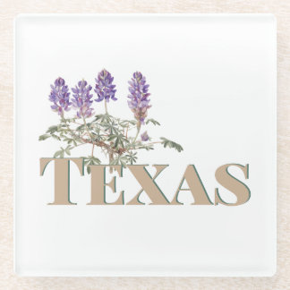 Botanical Texas Bluebonnet 2  Glass Coaster