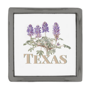 Botanical Texas Bluebonnet 2  Gunmetal Finish Lapel Pin