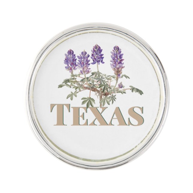 Botanical Texas Bluebonnet 2  Lapel Pin (Front)