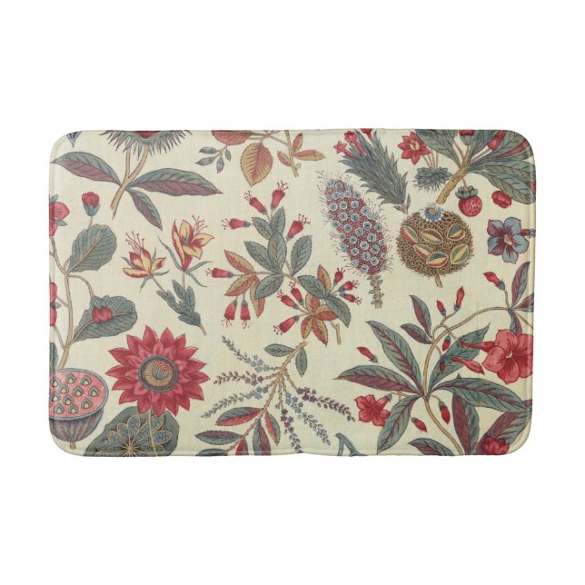 Botanical textile design Bath Mat (Front)