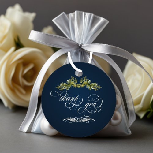 Botanical Thank You - Blue/Silver Favor Tags