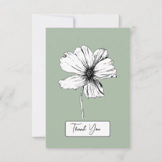 Botanical Thank You Card Sage Green - Floral