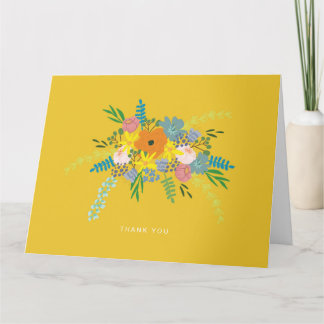Botanical Thank You Card - Yellow