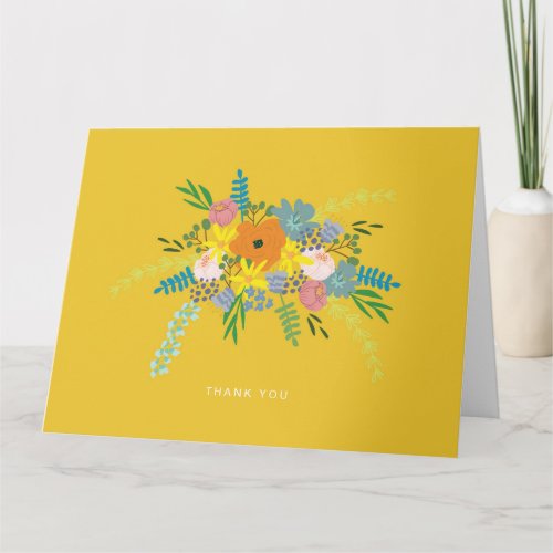 Botanical Thank You Card - Yellow